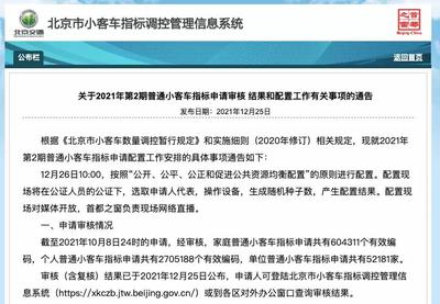 小客车指标摇号查询官网(北京市小客车指标摇号查询官网)